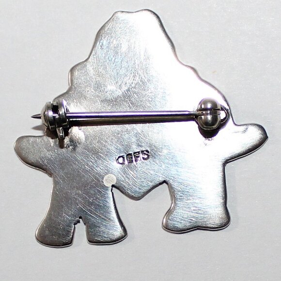 Vintage Sterling Silver Friends Children Brooch 6 Grams - Picture 2 of 5